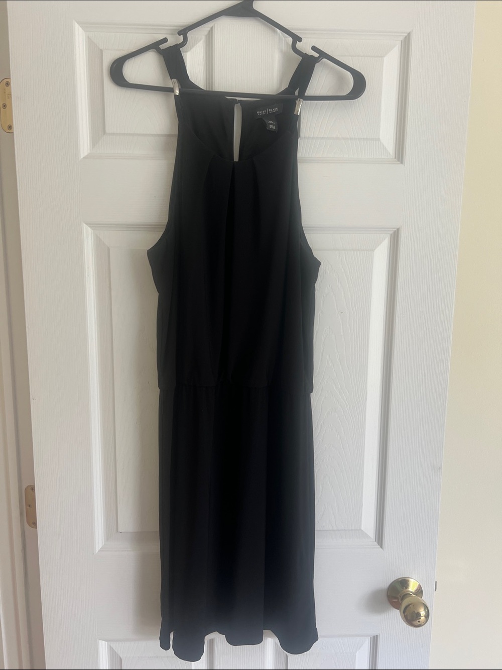 White House Black Market Black Sleeveless Halter Midi Dress
